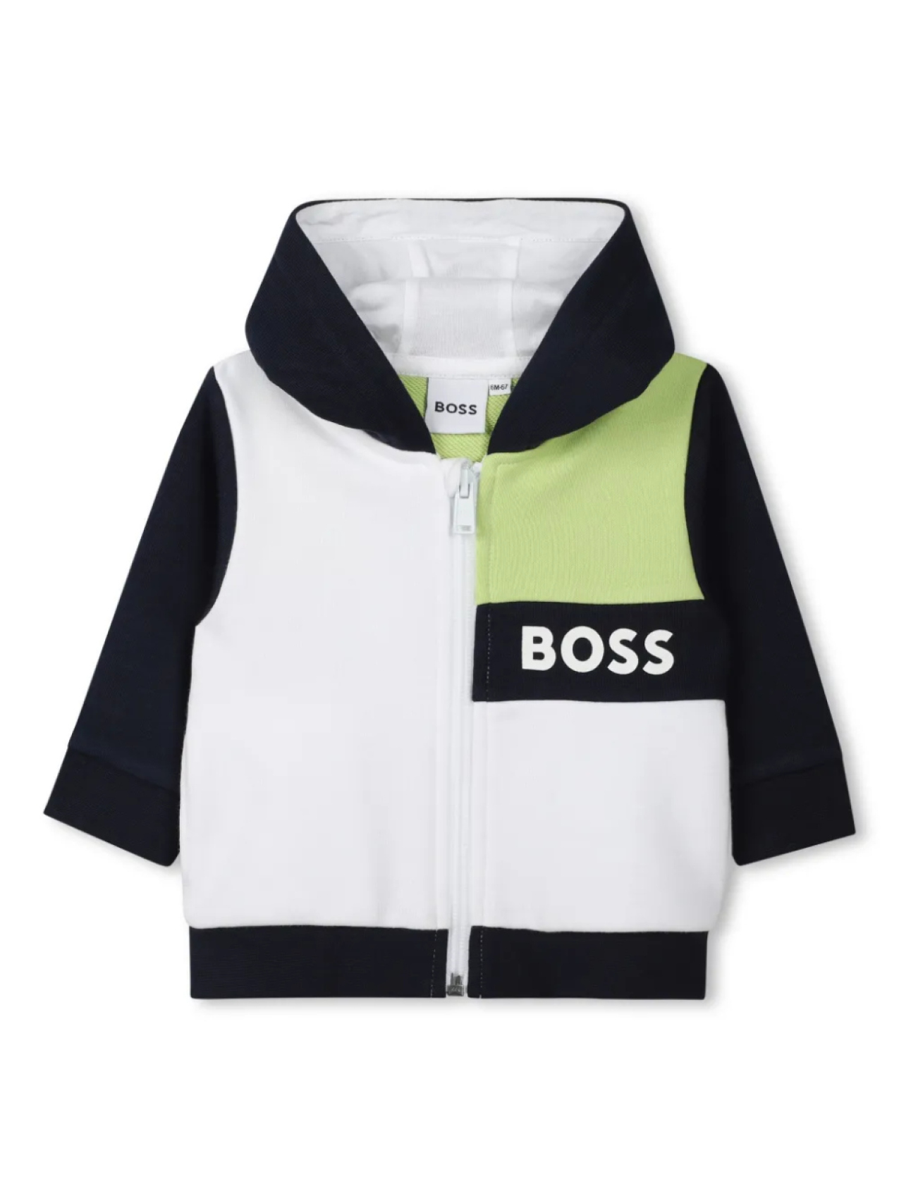 

BOSS Kidswear кардиган с капюшоном и логотипом, белый