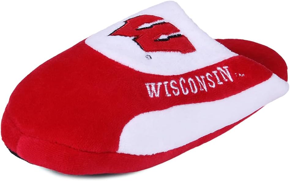 

Тапочки Comfy Feet NCAA Low Pro Stripe Slip On, Wisconsin Badgers