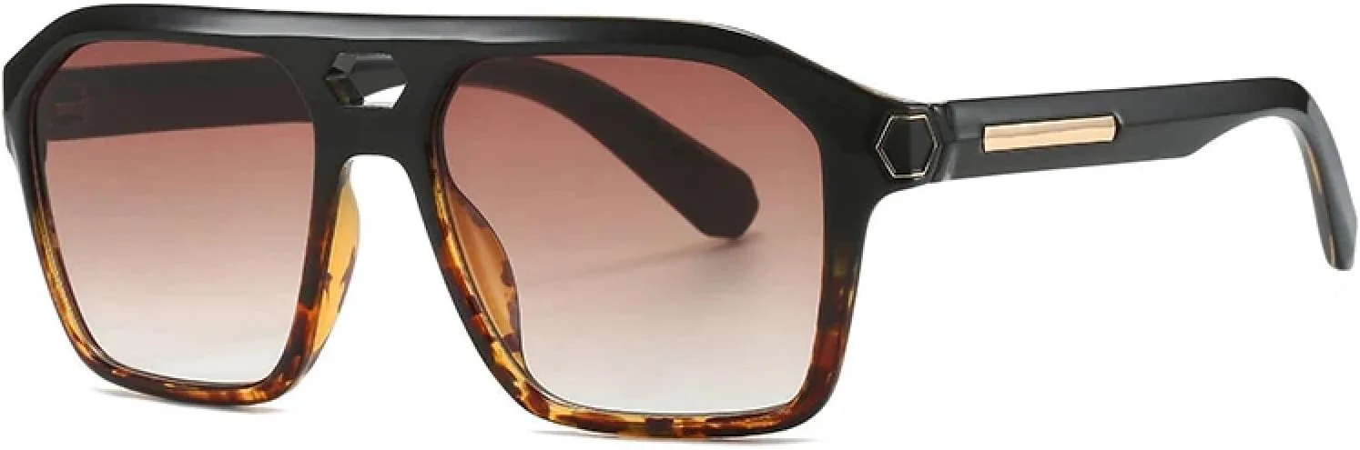 

Роскошные солнцезащитные очки для женщин и мужчин. Модные солнцезащитные очки в винтажном стиле с градиентным переходом цвета. Панк-очки TKKTLLT, Black Leopard Tea