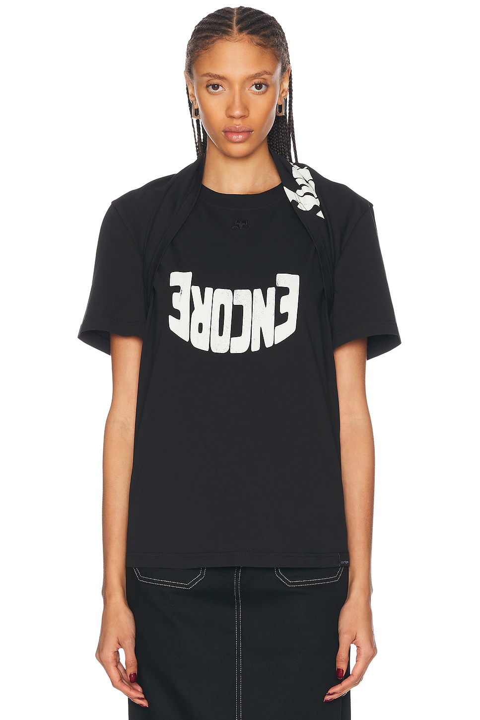 

Топ на бис Courreges, цвет Black & Natural