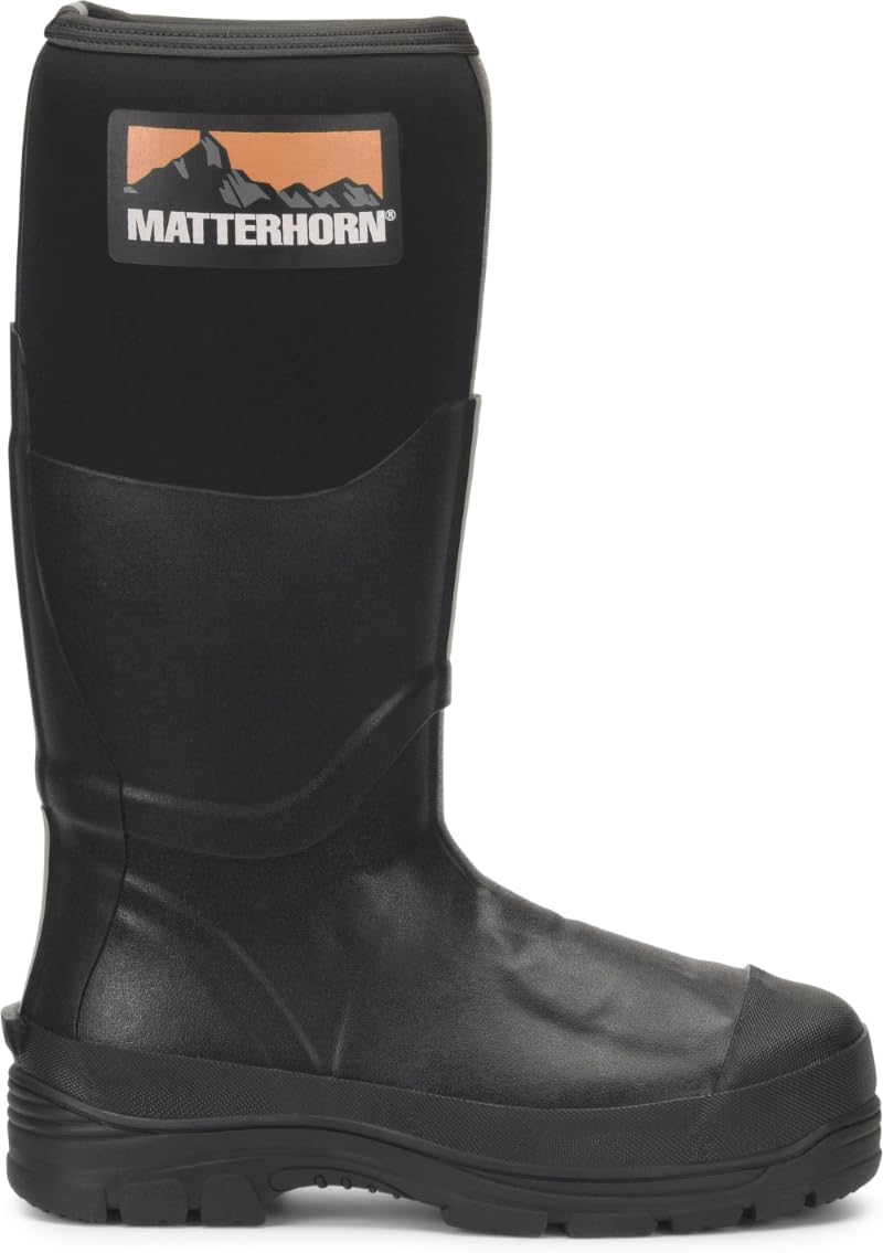 Водонепроницаемые резиновые ботинки Matterhorn Mud Jumper с стальным носком, защитой берца и устойчивостью к проколам для мужчин- прочная рабочая обувь для безопасности, черный — фото 2