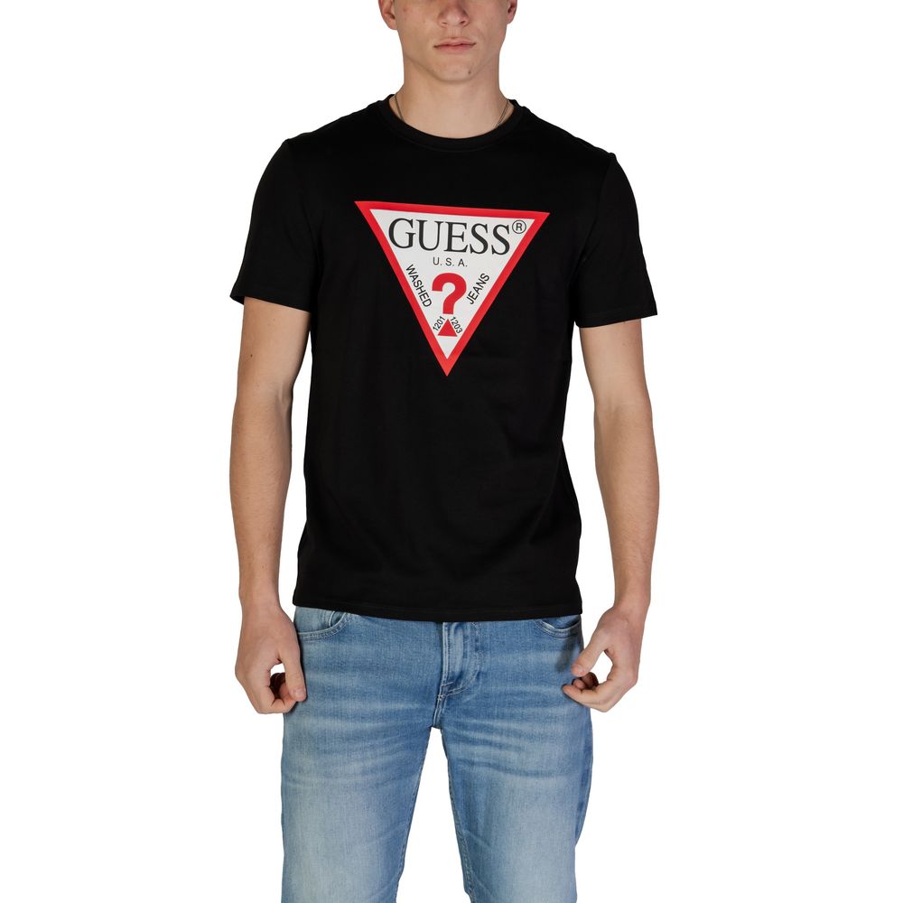 

Черная хлопковая футболка GUESS