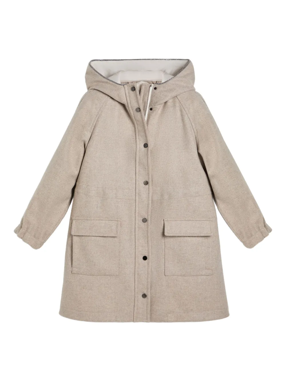 

Пуховик с капюшоном Brunello Cucinelli Kids, нейтральный