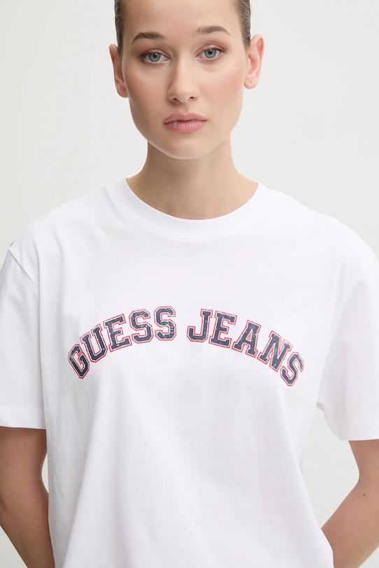 

Хлопковая футболка Guess Jeans, белый