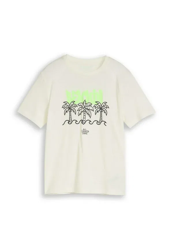 Футболка Tom Tailor t-shirt mit print, цвет шерстяной белый