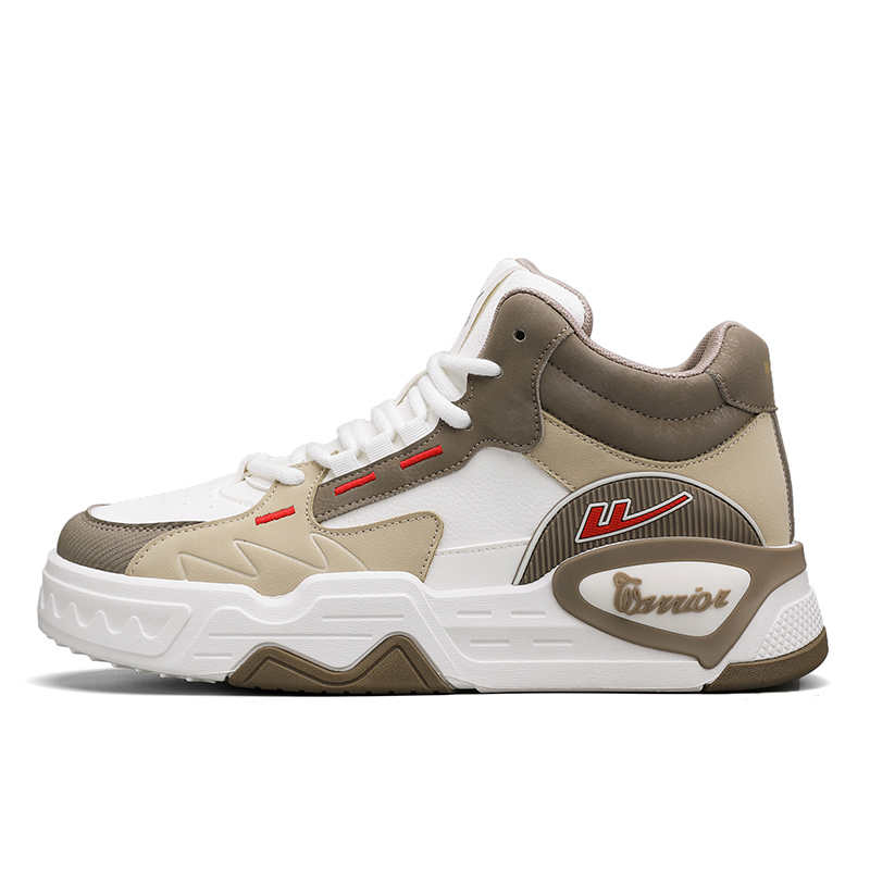 

WARRIOR Высокие скейтерские кроссовки мужские белые бежевые, цвет White Beige