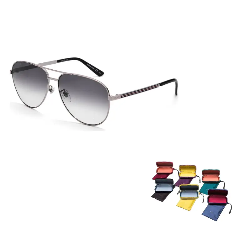 

Очки солнцезащитные Gucci Unisex Aviator, черный / серый