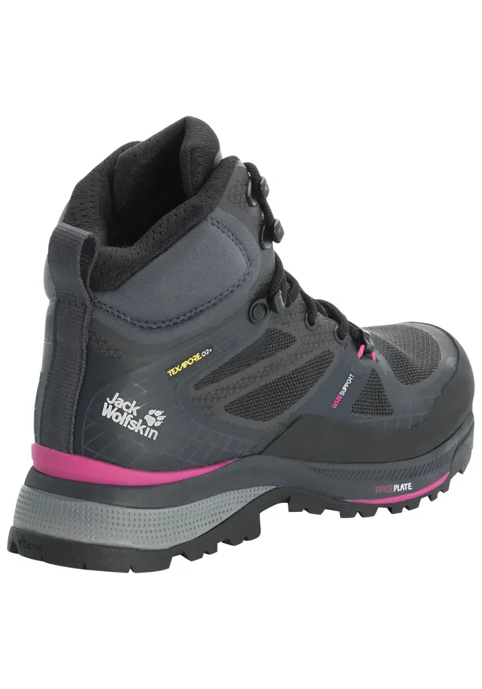 Трекинговые туфли Jack Wolfskin "FORCE TREKKER TEXAPORE MID W", розовый — фото 4