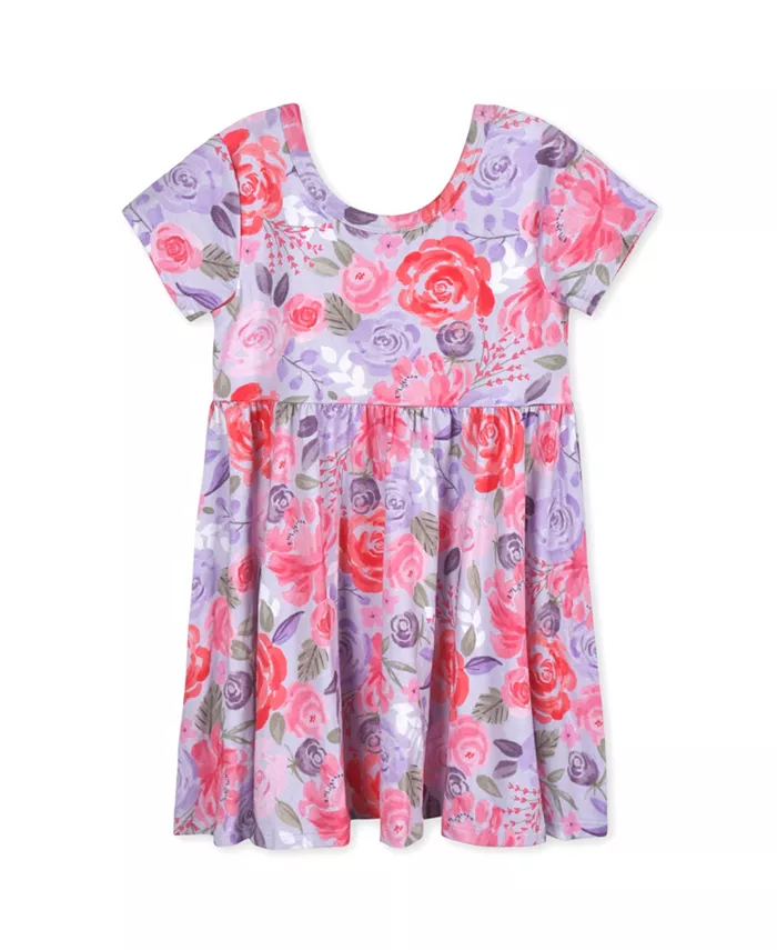 

Платье для девочки с коротким рукавом Midnight Floral Twirl Gerber, фиолетовый