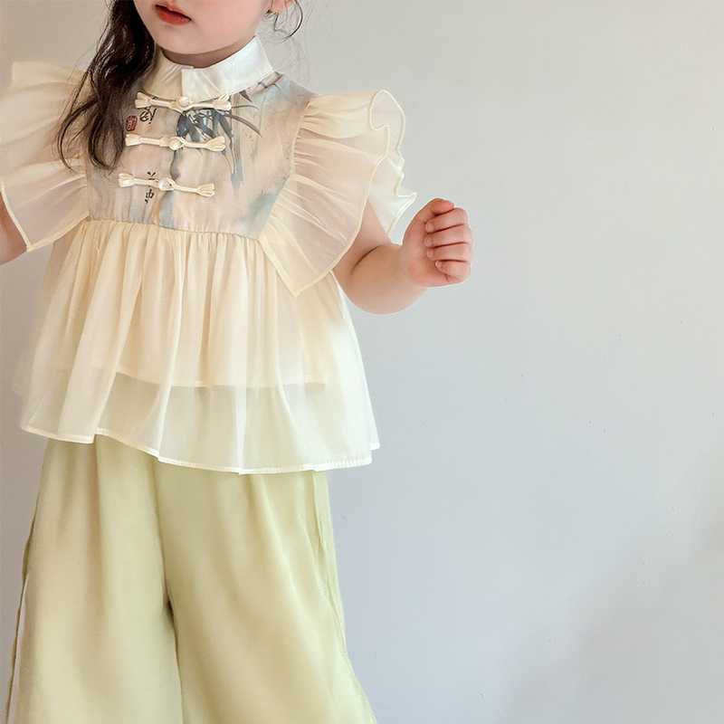 Детский двухкомпонентный комплект с юбкой и стойкой PROTECTCAMEL, bamboo grace chinese style clothing sets — фото 3