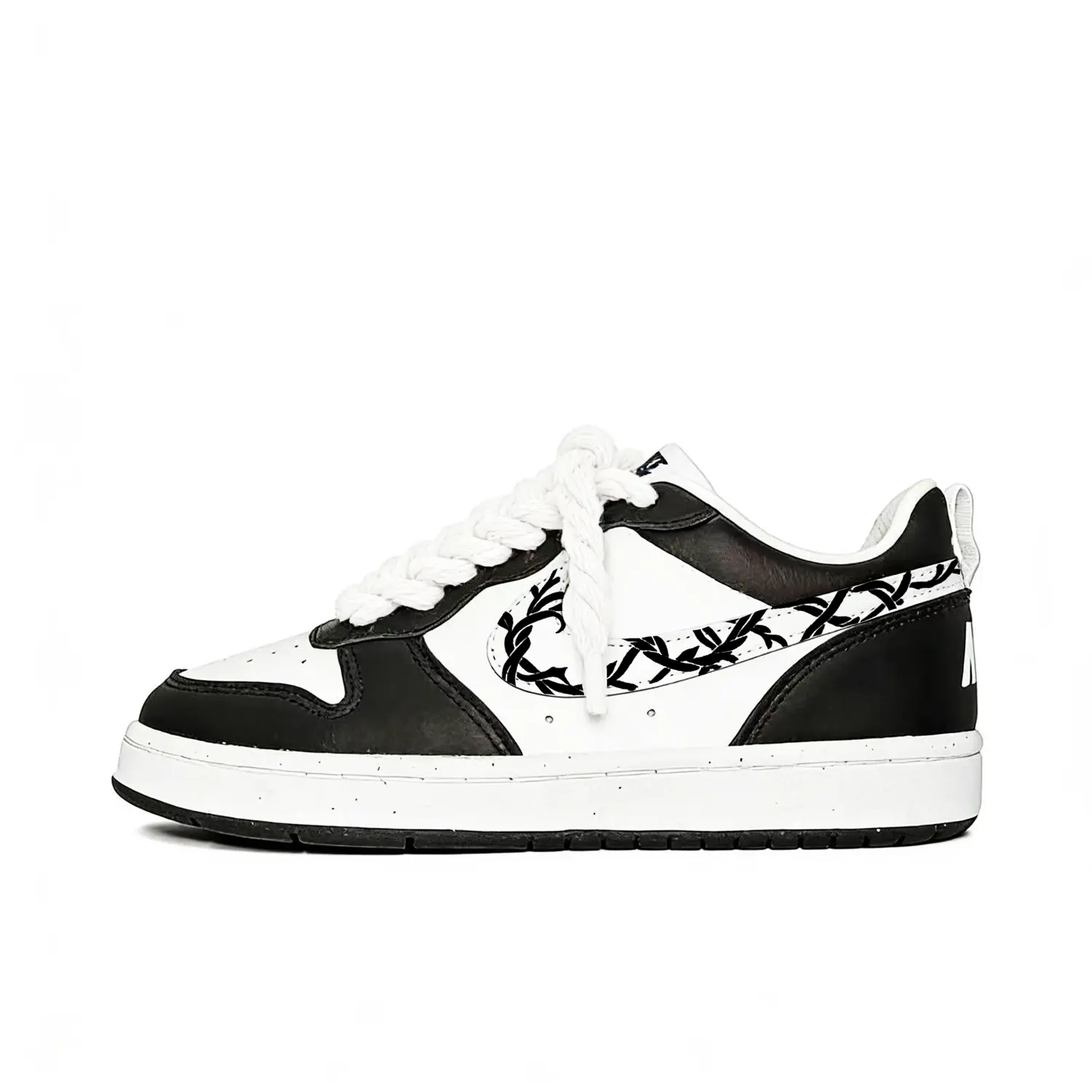 

Детские низкие кеды для скейтбординга из искусственной кожи с ротанговым покрытием, противоскользящие и износостойкие Nike, белый