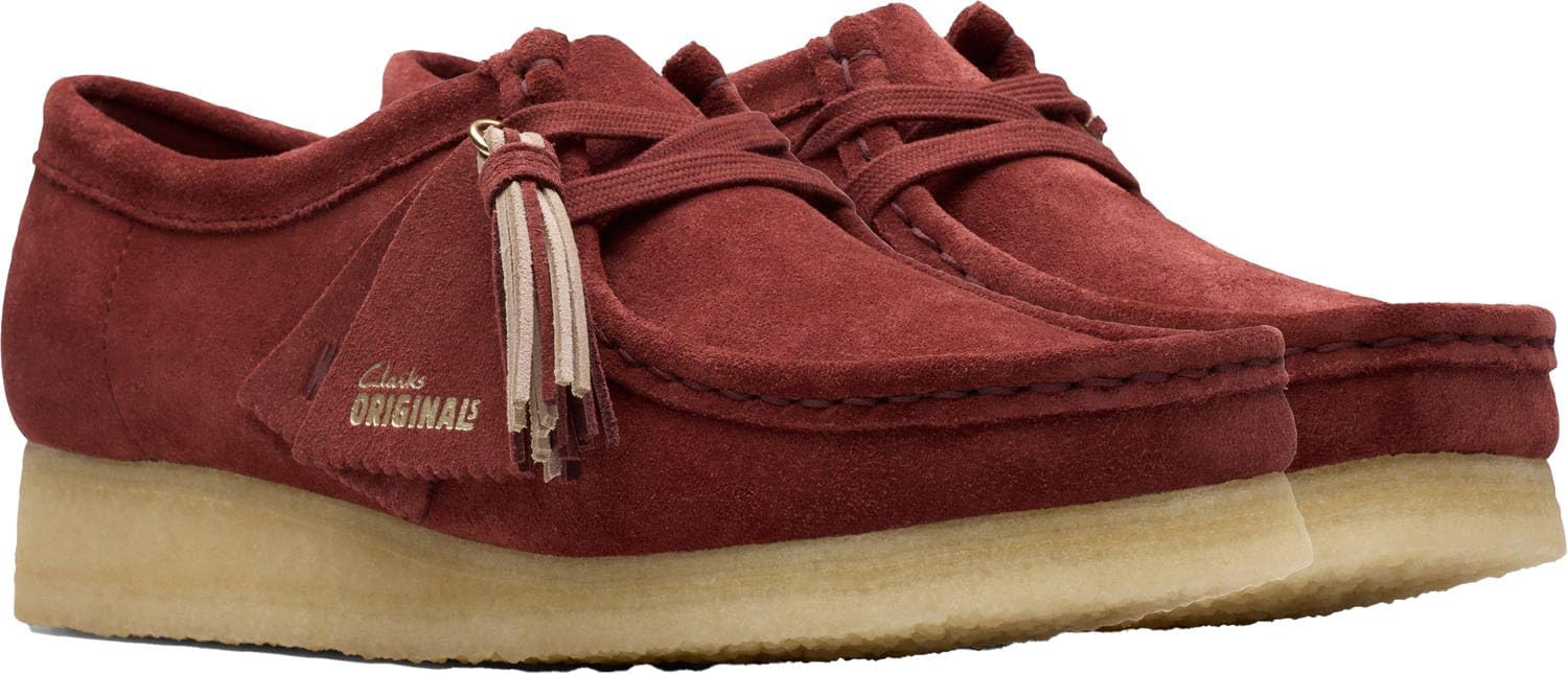 Мужские кроссовки Wallabee от Clarks, темно-красный — фото 4