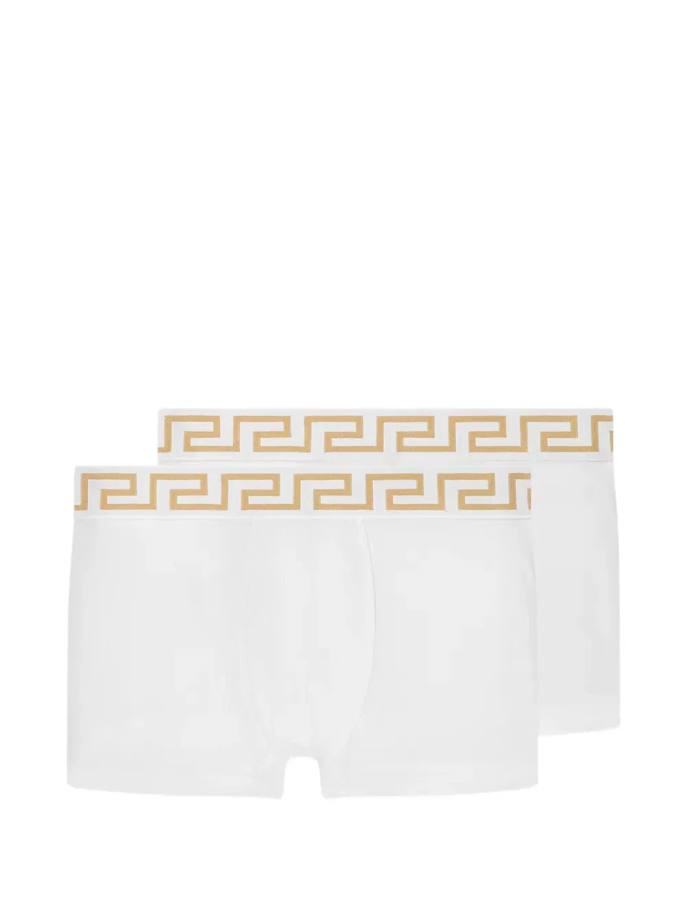 Трусы из хлопкового джерси с геометричным узором, 2 штуки Versace Kids, белый