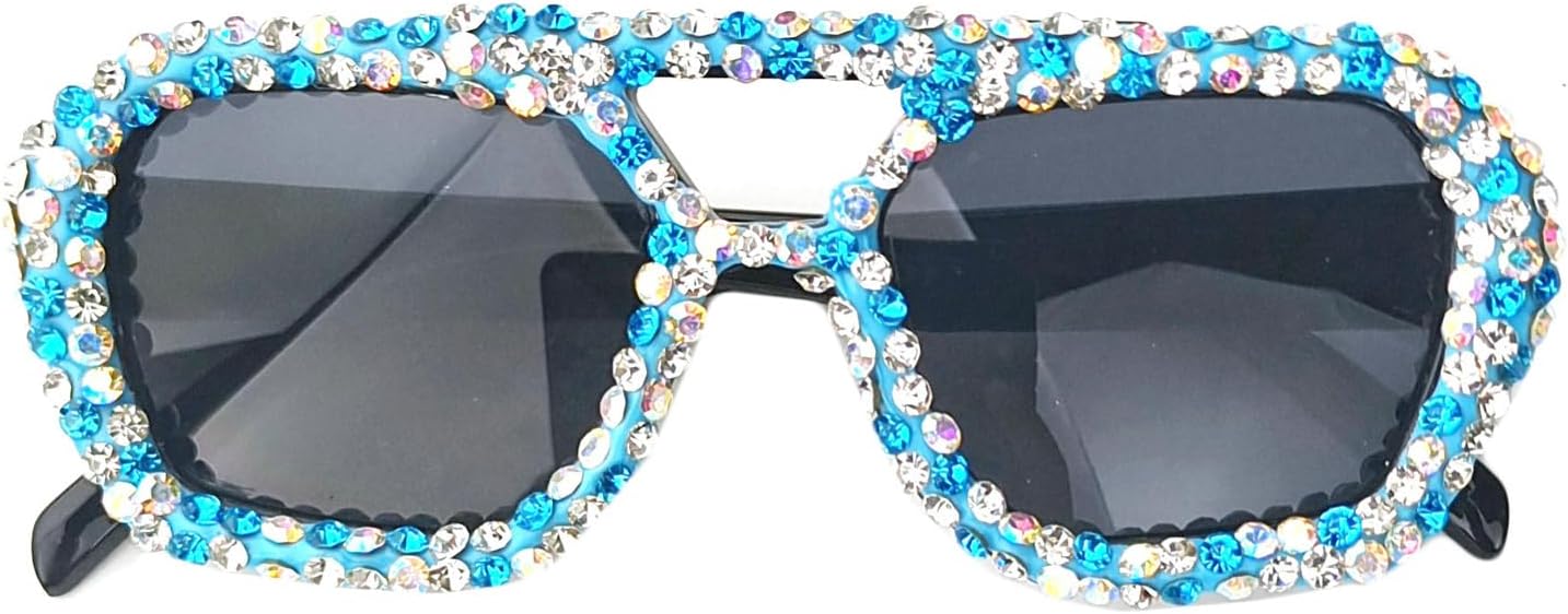 

Солнцезащитные очки Willochra с бриллиантами и стразами, женские, квадратной формы, модные, блестящие, для вечеринок, нестандартной формы, с толстыми линзами, Black Blue