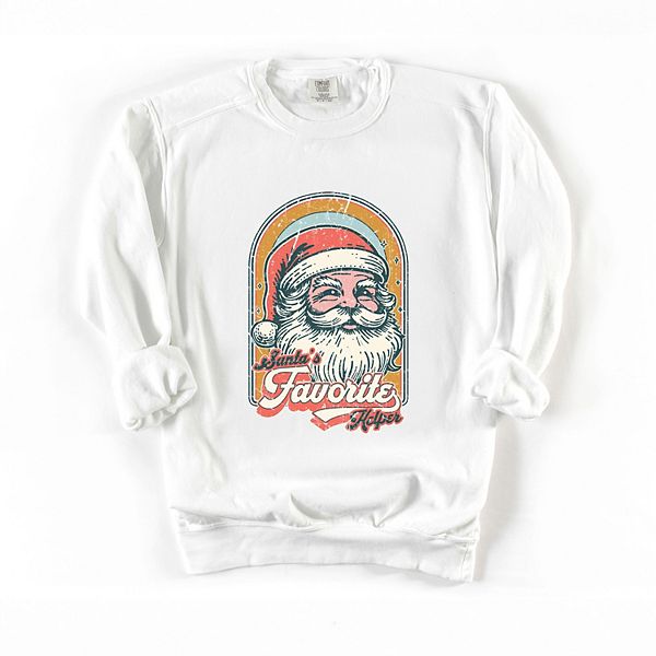 

Ретро-свитшот с принтом Santa's favorite helper для женщин Simply Sage Market, White