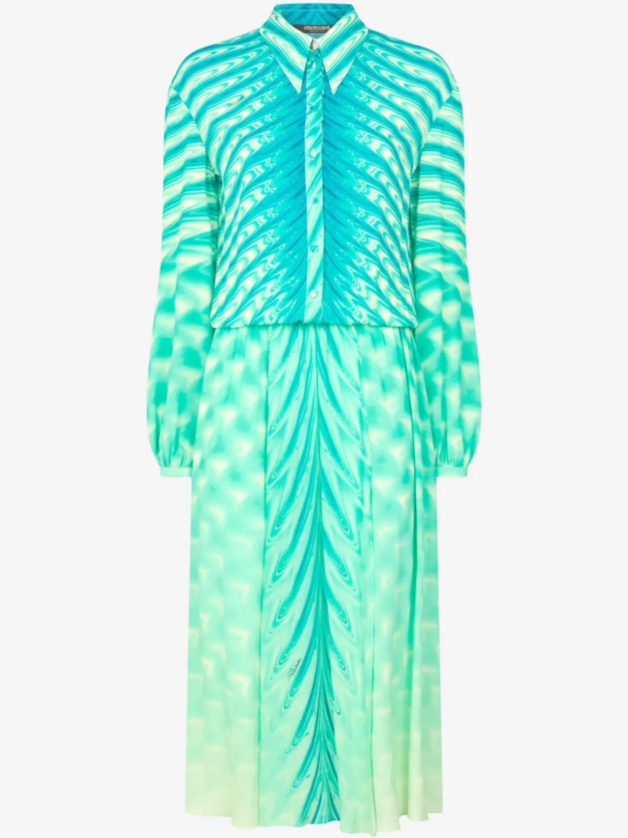 

Платье-рубашка миди Roberto Cavalli, зеленый