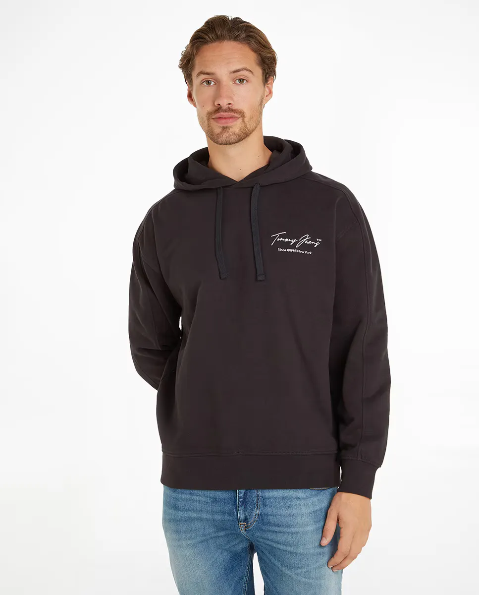 

Мужская толстовка свободного кроя с капюшоном Tommy Jeans, черный