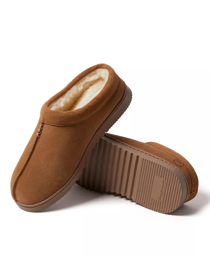 Мужские тапочки Dean из натуральной замши Clog House Shoe Dearfoams, коричневый — фото 4