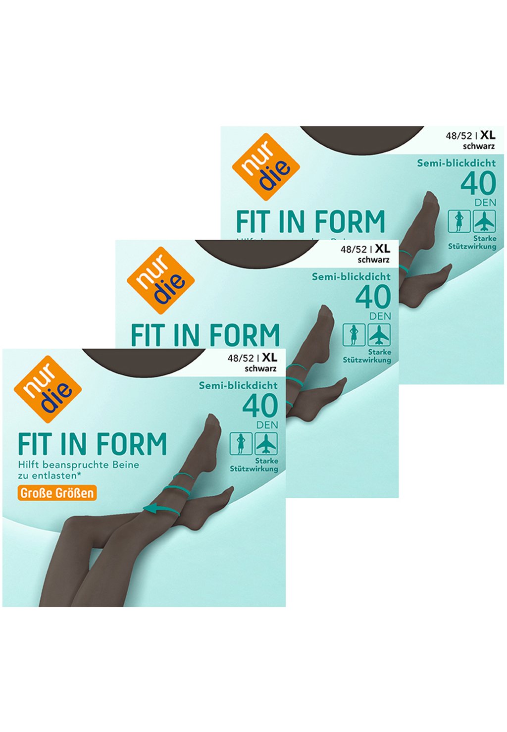 

Колготки 3 PACK FIT IN FORM 40 DEN NUR DIE, черный