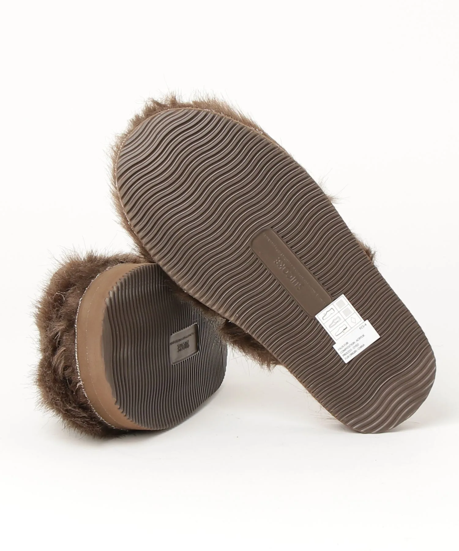 Слипоны с искусственным мехом SUICOKE ZAVO-2EU OG-072-2EU коричневые — фото 3
