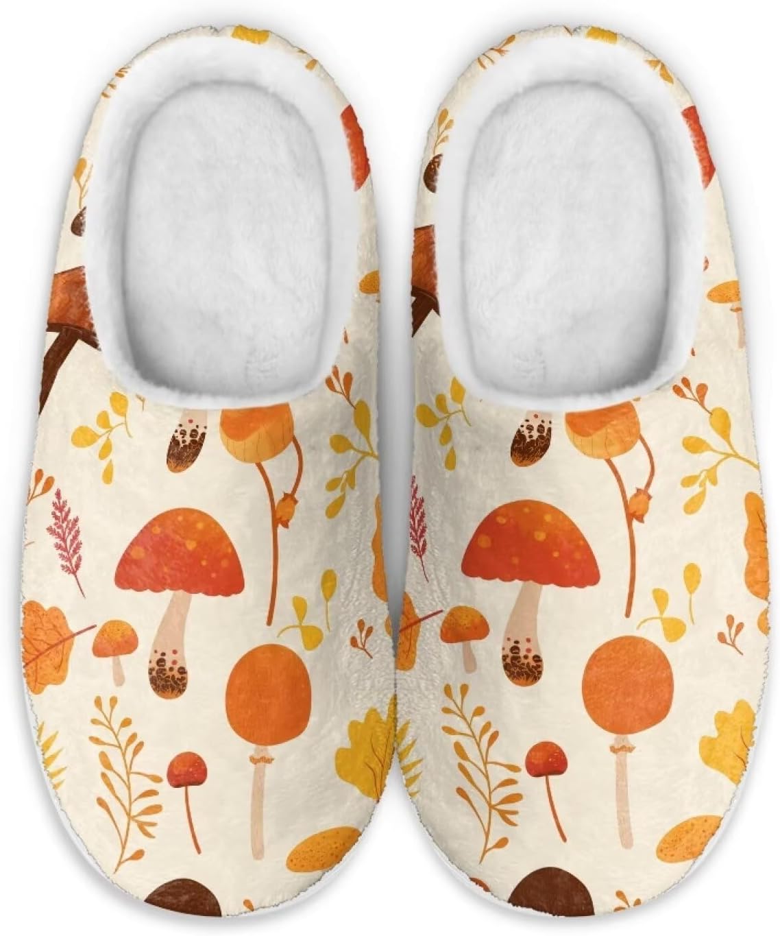 

Уютные домашние и уличные мягкие зимние теплые тапочки с нескользящей подошвой для дома и путешествий Noprintge, оранжевый