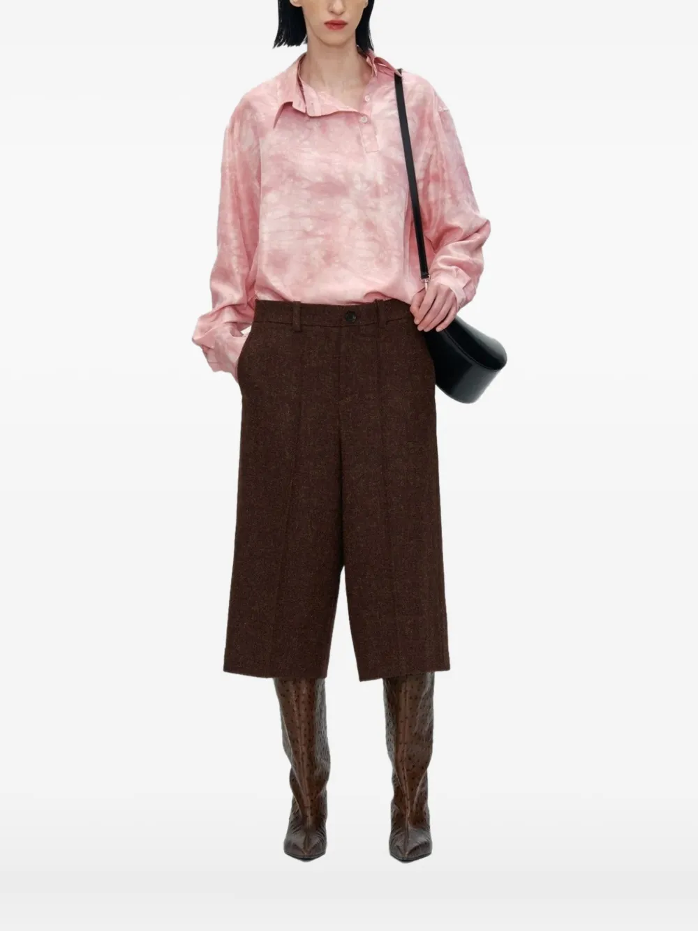 

Рубашка с принтом тай-дай UMBER POSTPAST, розовый