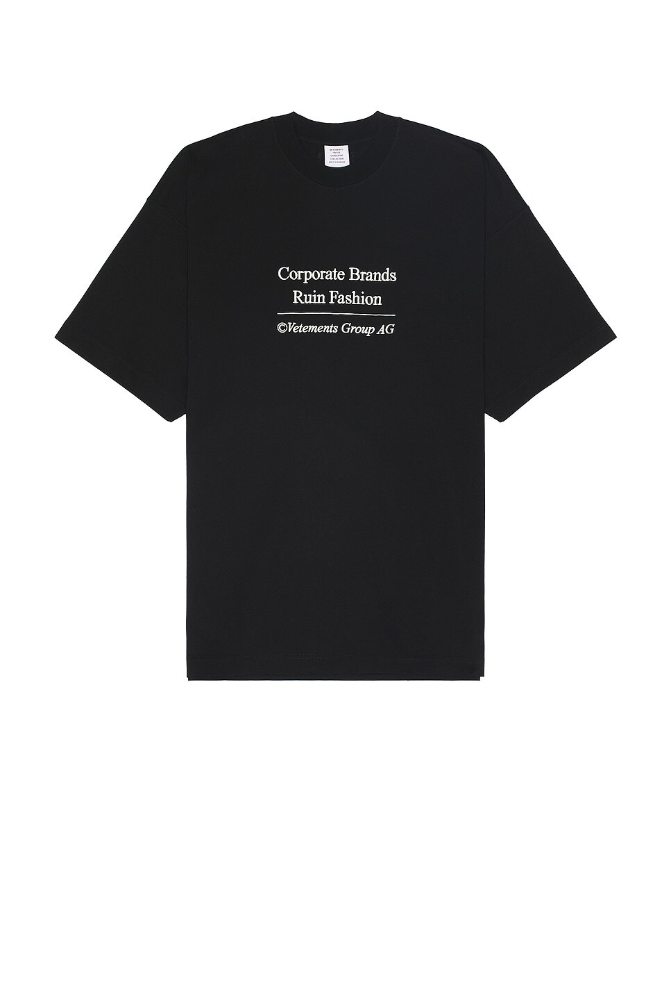 

Футболка с корпоративными брендами Vetements, черный