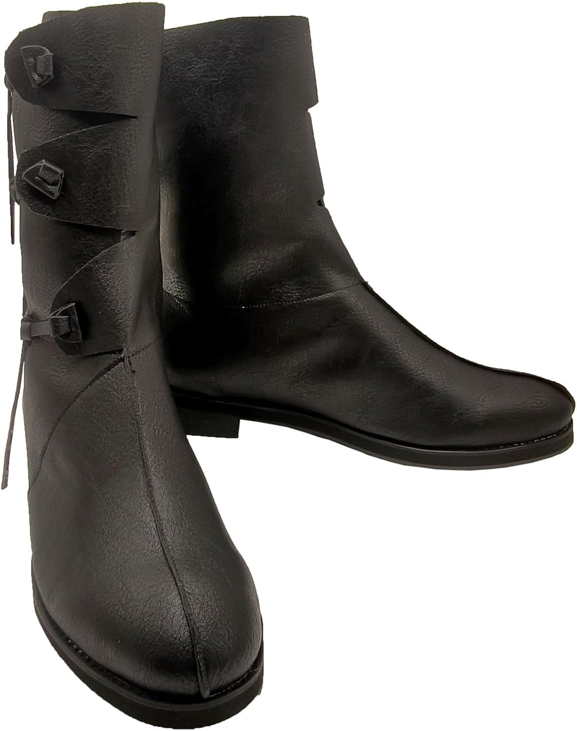 

Мужские ренессансные ботинки на шнуровке, средневековый косплей, западные пиратские, викингские, на Хэллоуин, плоские, на шнуровке Junqiako, черный