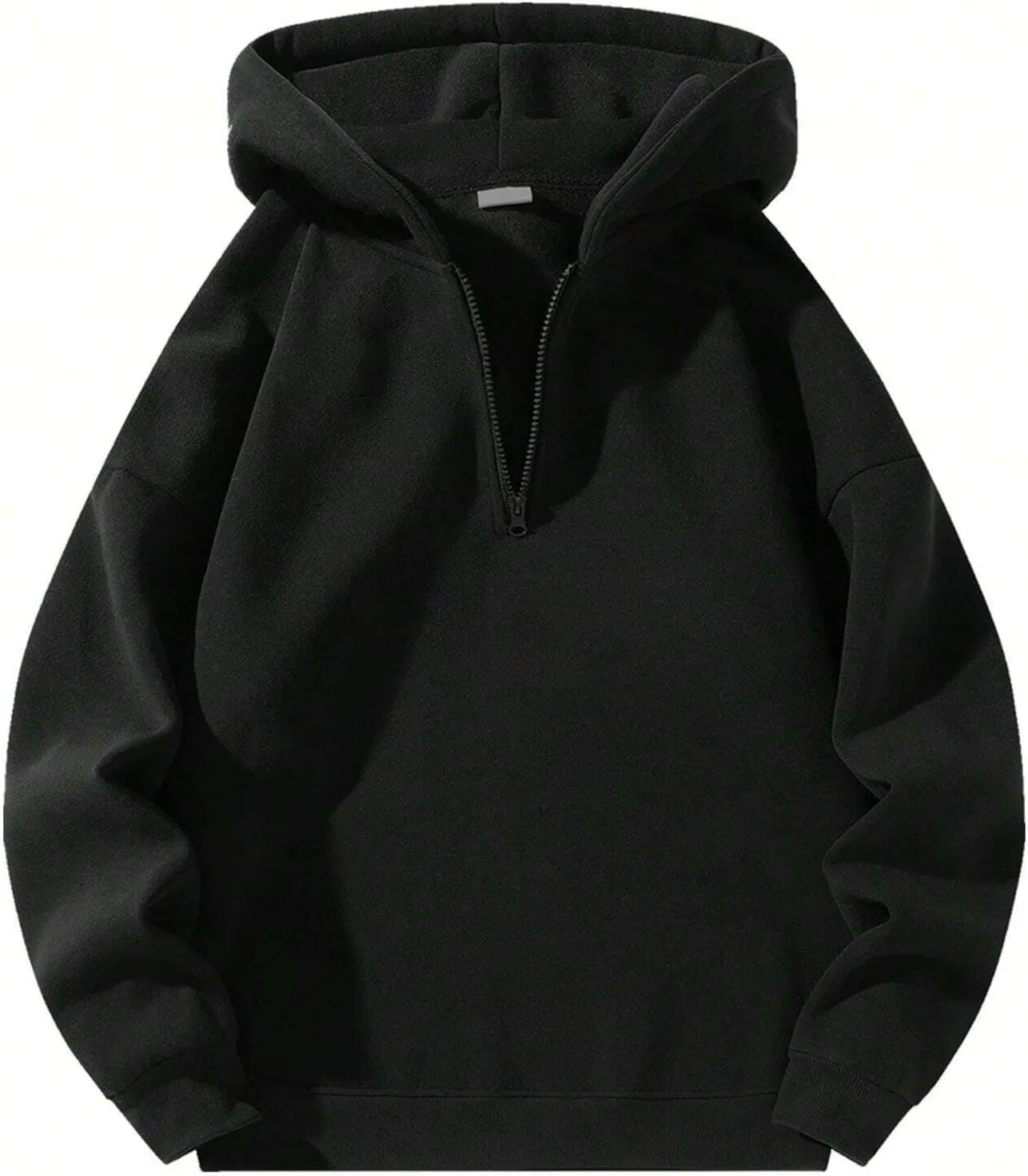 Худи на молнии мужское из органического хлопка, Black