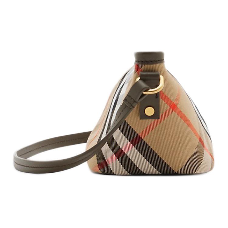 Мини-сумка Burberry из хлопка с деталями из овчины, песочного цвета — фото 3
