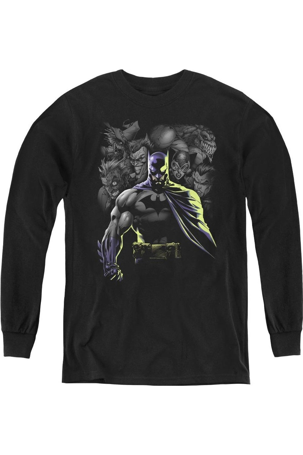

Футболка с длинным рукавом для детей "Бэтмен: Злодеи на свободе" Gildan, черный