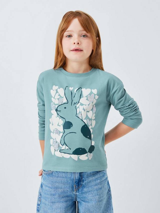 

Детский топ с кроликом Hearts John Lewis, Blue