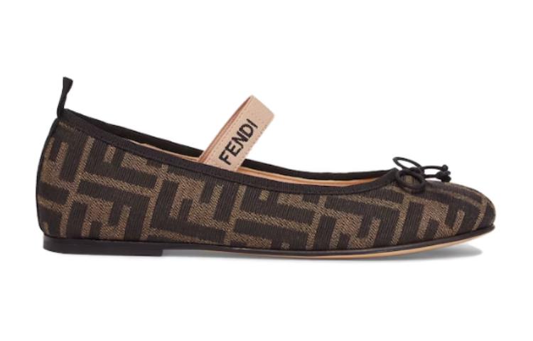 

Футболка Junior 'Allover FF Logo - Tobacco' FENDI, коричневый