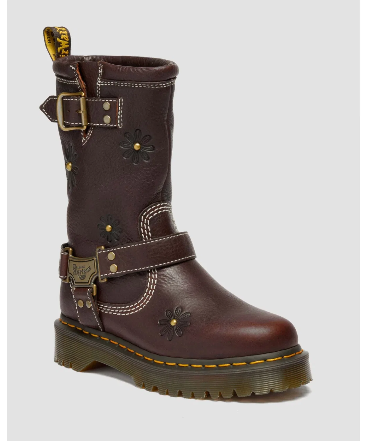 Ботинки Dr. Martens ANISTONE HI с цветочным тиснением, коричневый