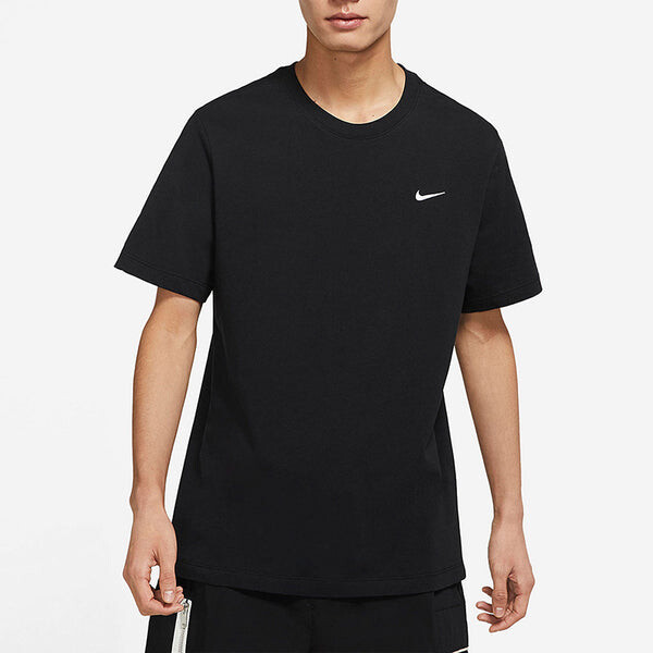 Футболка Nike Sportswear Solid Color Embroidered Logo Micro Mark Round Neck Casual Short Sleeve Black, мультиколор — фото 3