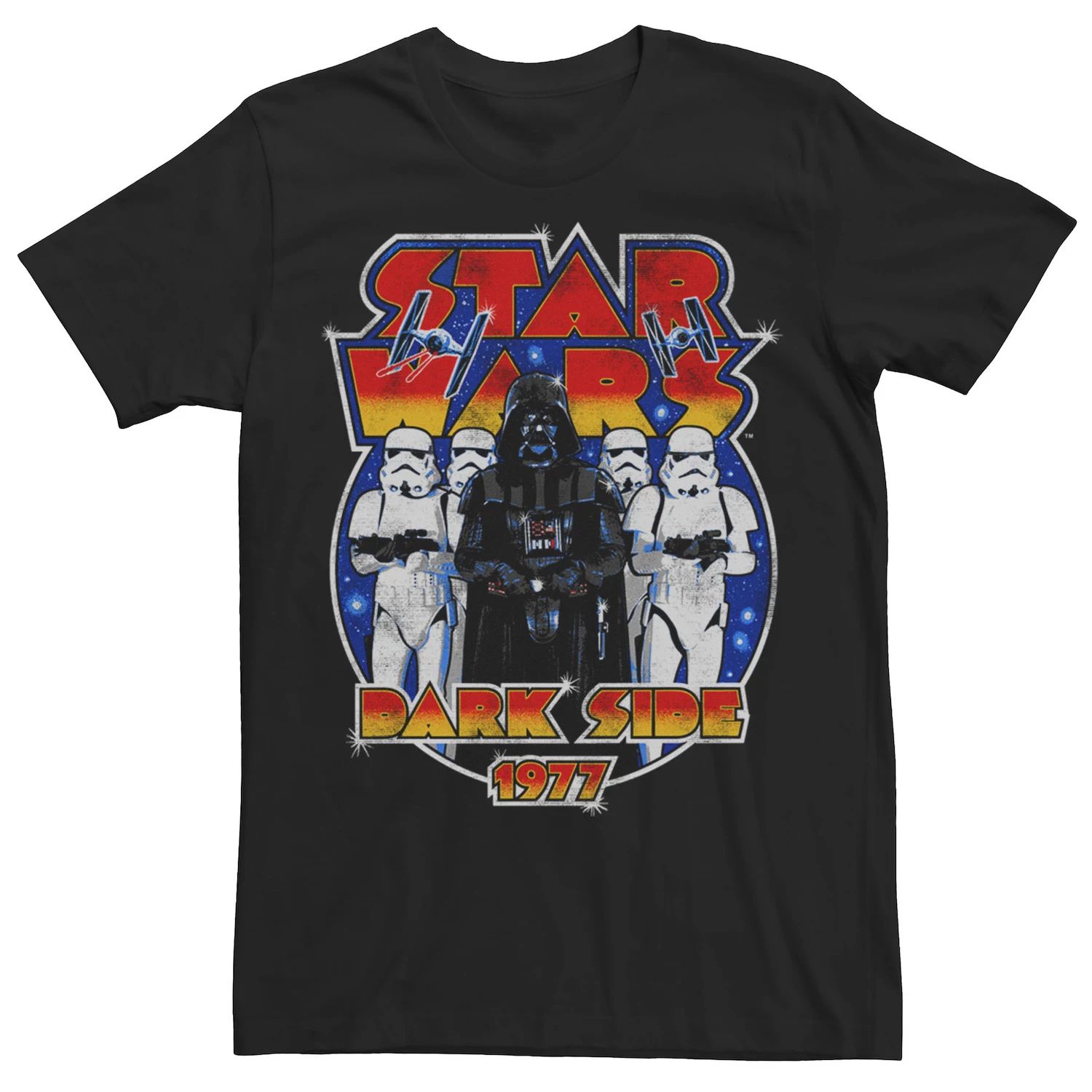 

Мужская футболка Vader and the Troopers 1977 Dark Side Rock Star Wars, черный