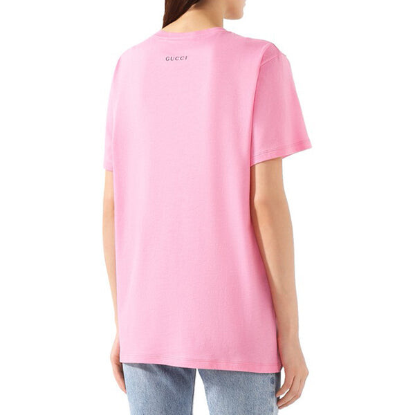 Футболка cotton tiger print short sleeve pink Gucci, розовый — фото 4