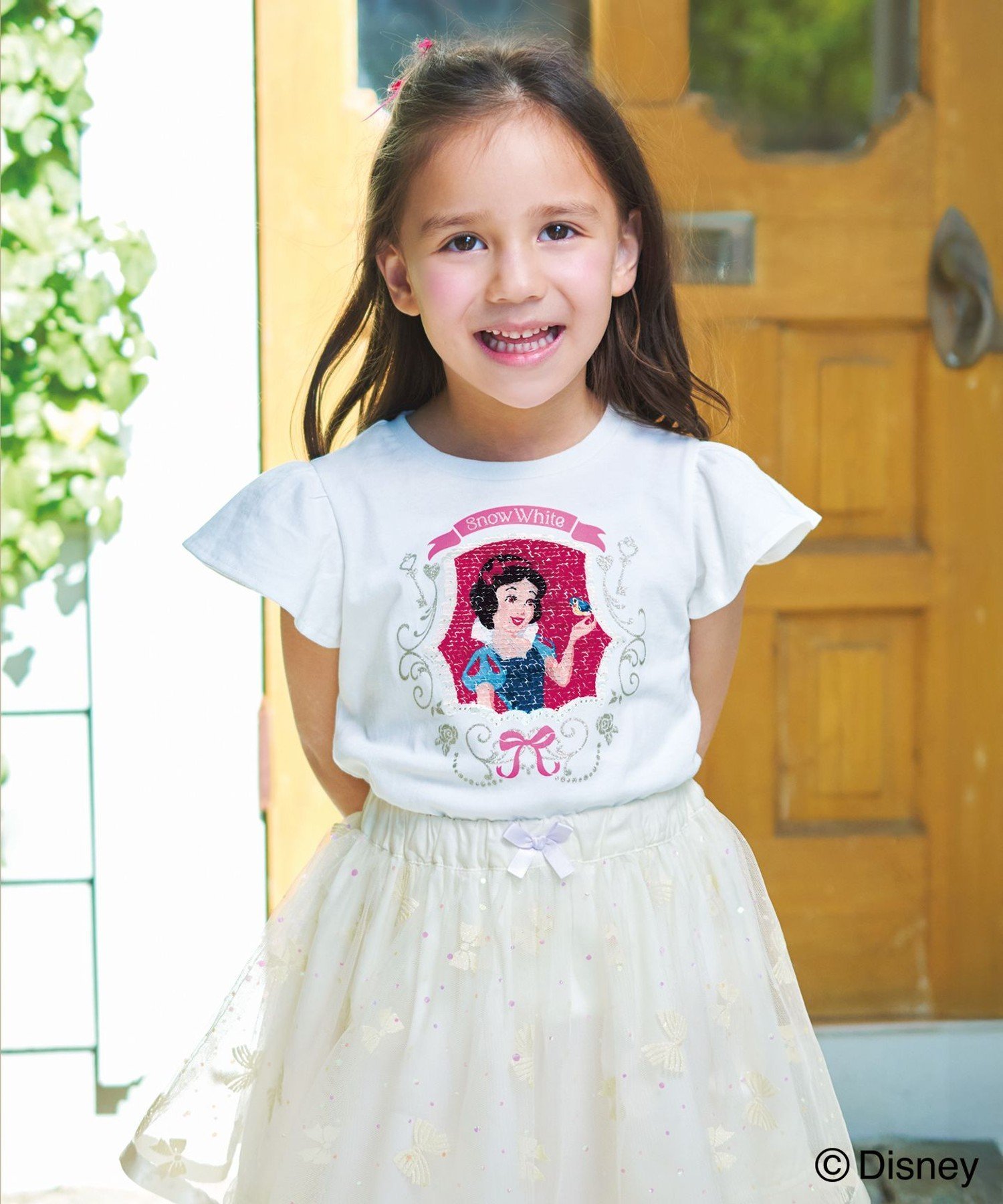 Чудесная футболка с пайетками ANY KIDS, Off-white (Snow White) [001] — фото 2
