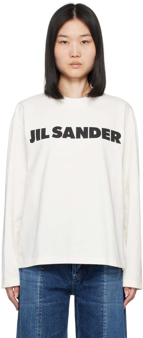 

Футболка с длинным рукавом и принтом логотипа Off-White Jil Sander