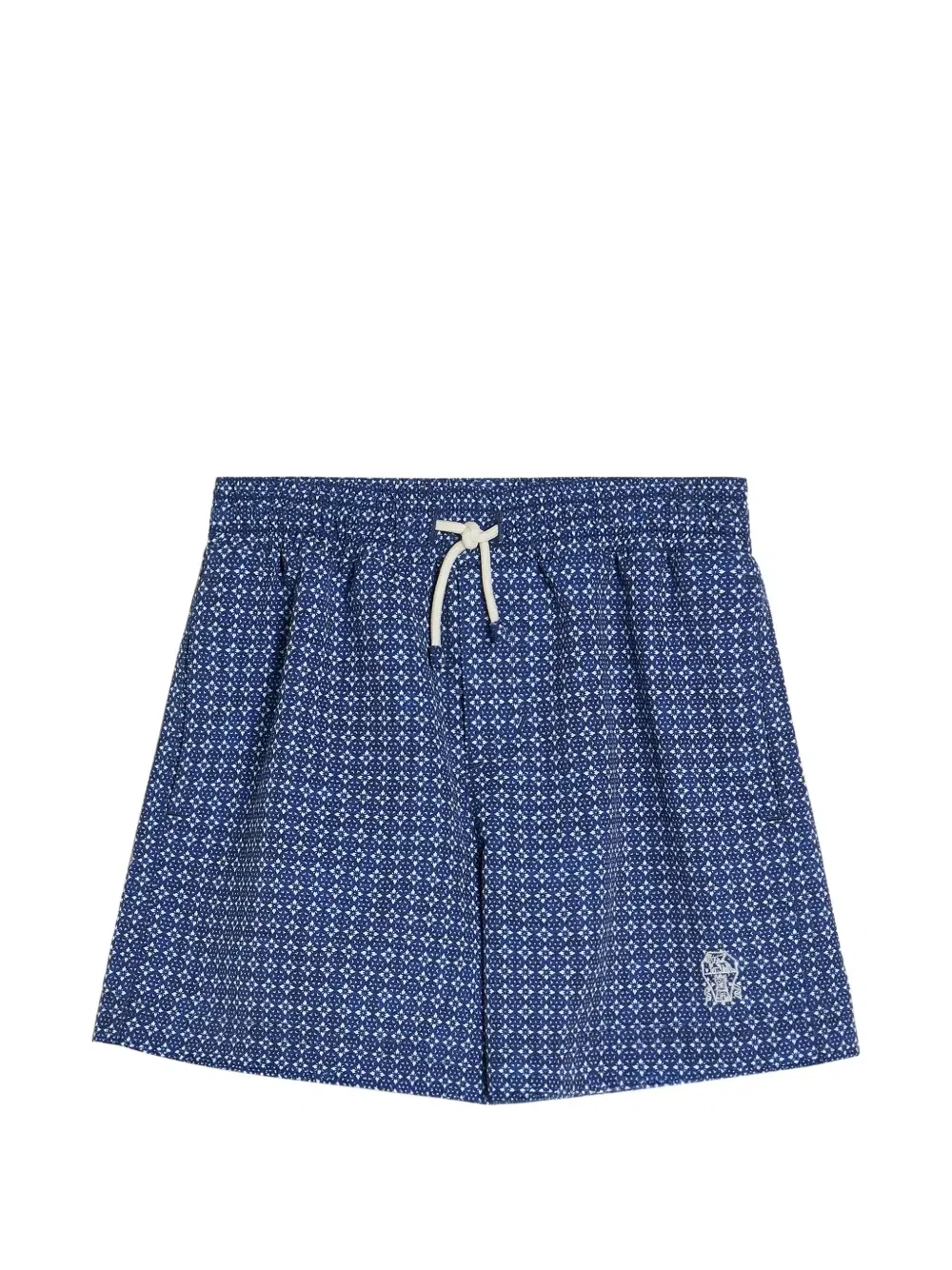 Плавки-шорты с логотипом и узором Brunello Cucinelli Kids, синий