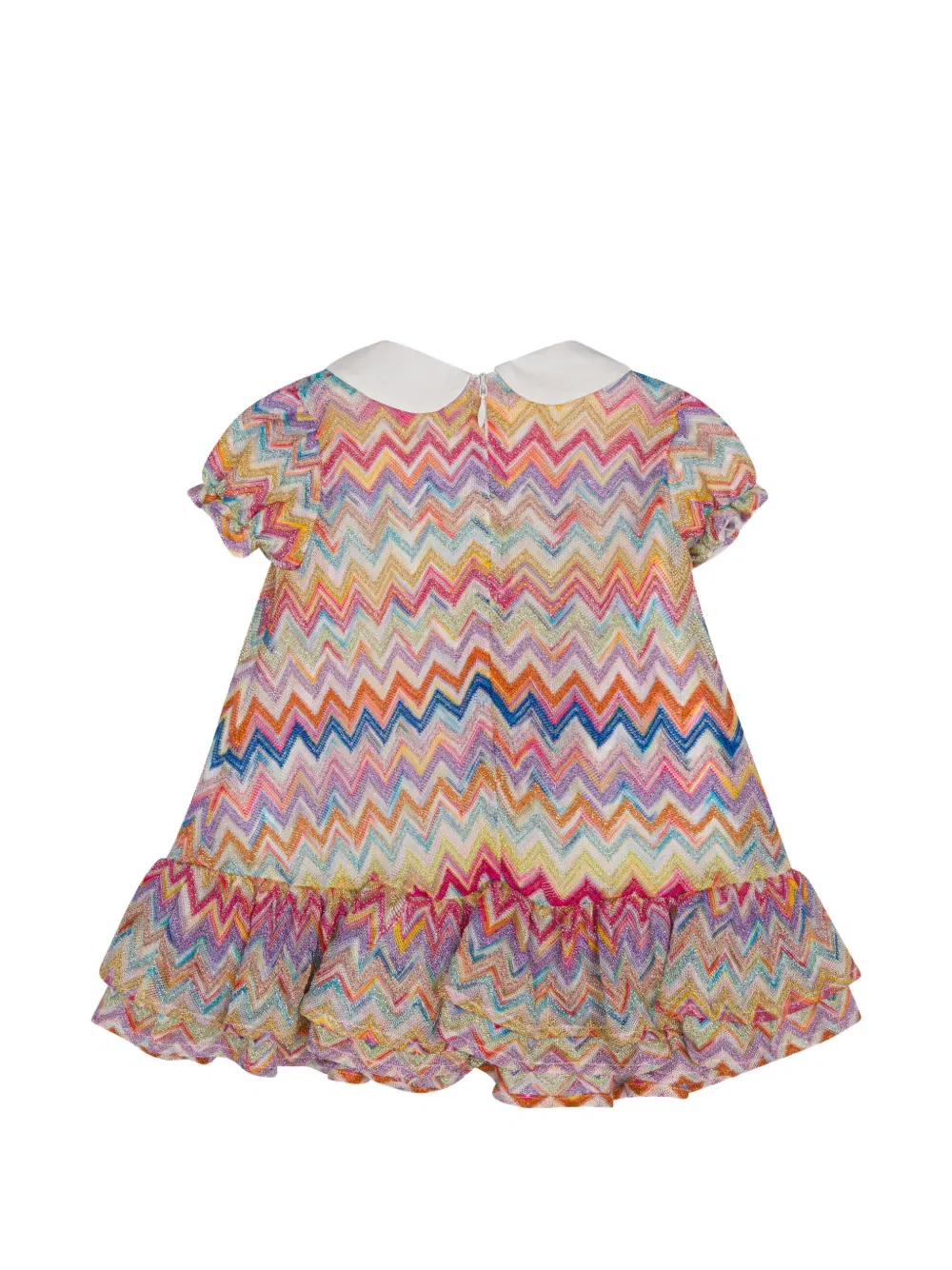 Платье с оборками и зигзагообразным узором Missoni Kids, розовый — фото 2