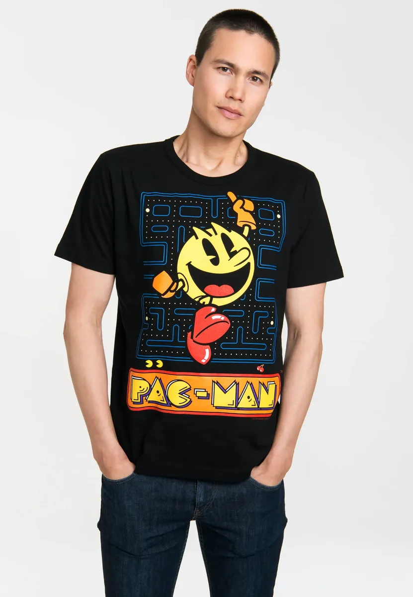 

Футболка Logoshirt "Pac-Man - Jumping", с принтом Pac Man, черный