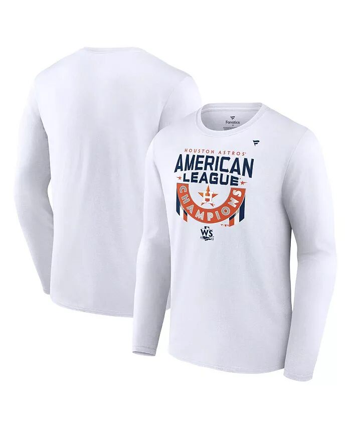 

Мужская белая футболка с длинным рукавом Houston Astros 2022 American League Champions Locker Room Fanatics