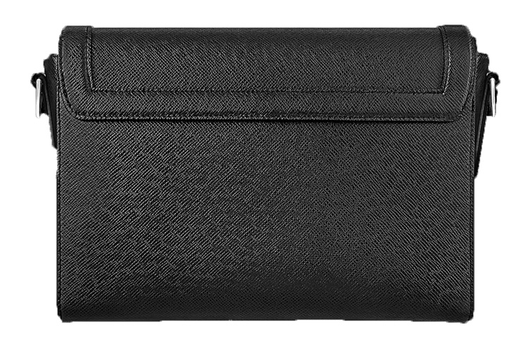 LOUIS VUITTON Новый рельефный кожаный курьерский портфель через плечо мужской черный — фото 4