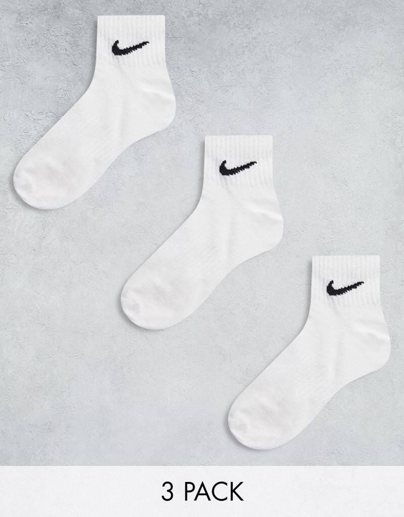 

Комплект из трех белых носков до щиколотки Nike Everyday Lightweight