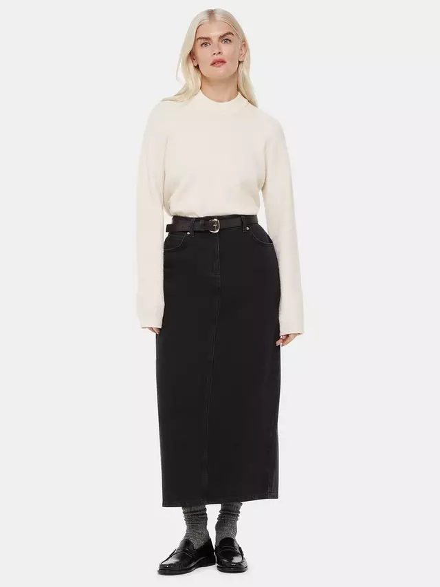 

Юбка Whistles Petite Straight Denim Midi, цвет washed black