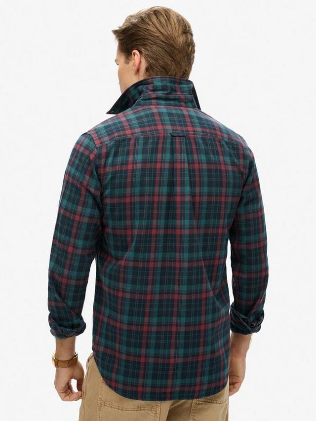 Органическая хлопковая рубашка в винтажную клетку Superdry, Navy — фото 2