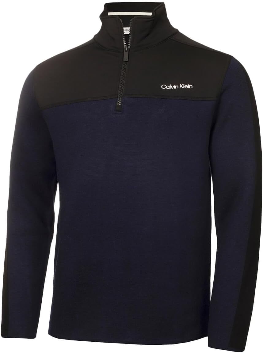 

Мужской гибридный термосвитер-гольф Calvin Klein Foxe Close с застежкой-молнией на половину длины, Peacoat Marl