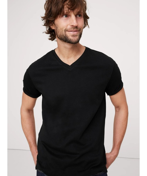 

Футболка с коротким рукавом и V-образным вырезом, материал Luxury-Touch BANANA REPUBLIC, черный