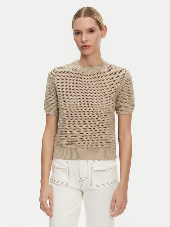 

Свитер обычного кроя Pointelle WW0WW45950 Tommy Hilfiger, бежевый